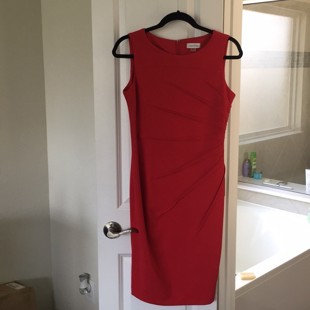 Red size 4 Calvin Klein dress